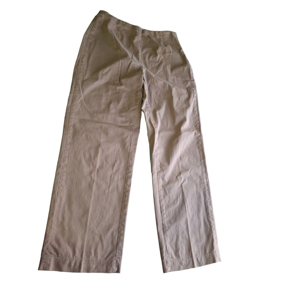 Coldwater Creek Womens Khaki Pants Size 12 Straight Leg Preppy Office Casual
